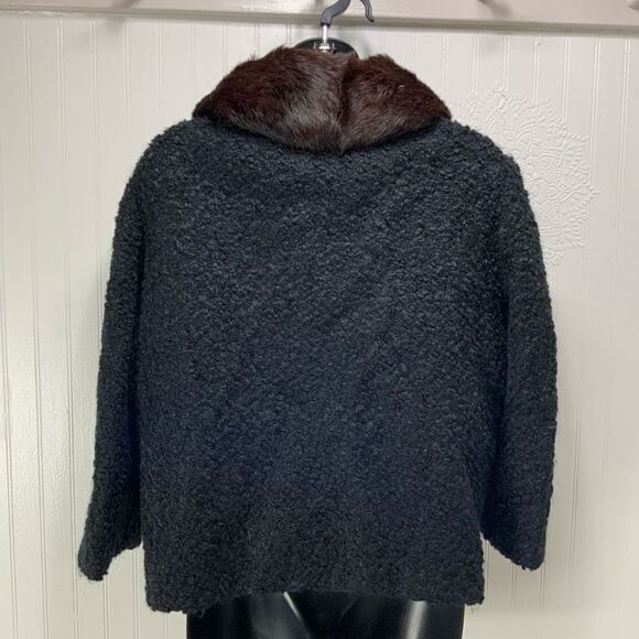 VINTAGE Lambswool coat with Mink Collar - Picture 3 of 4